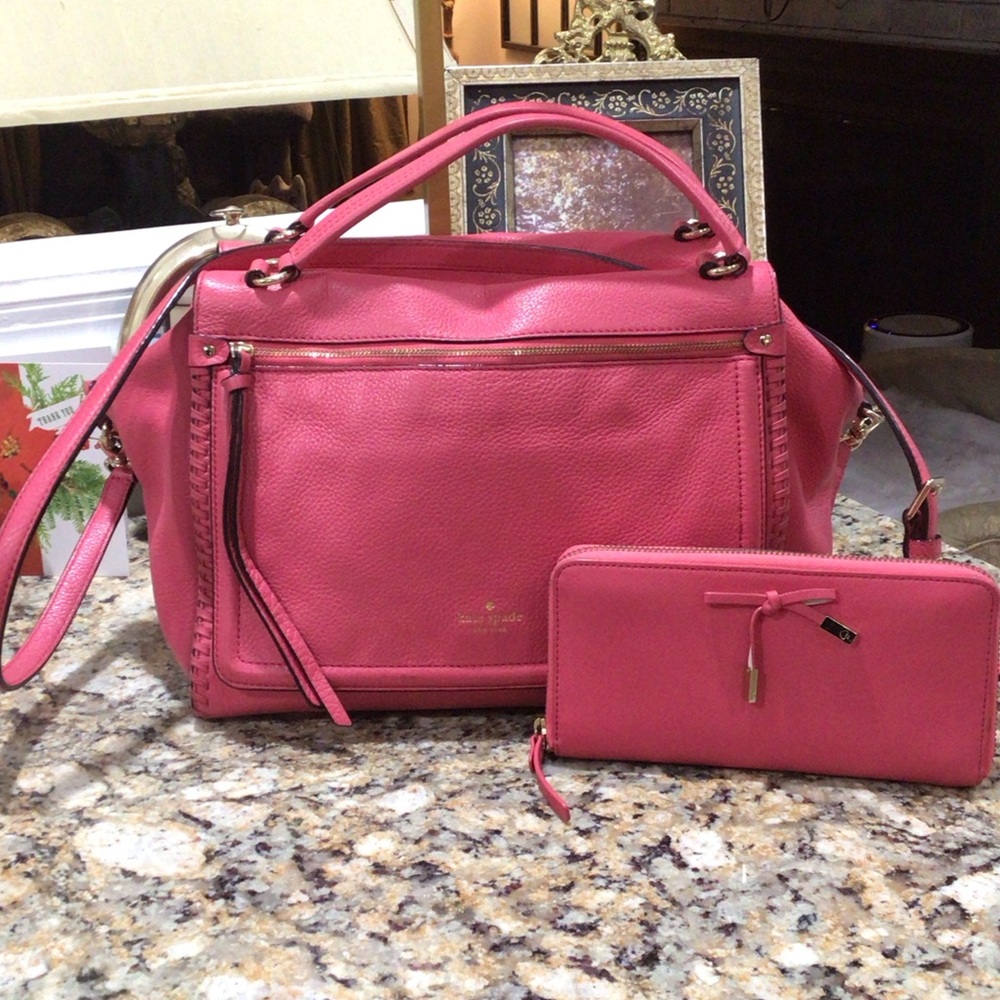 Kate Spade New York Abbot Ashby Place Satchel Crossbody & Adding wallet bundle